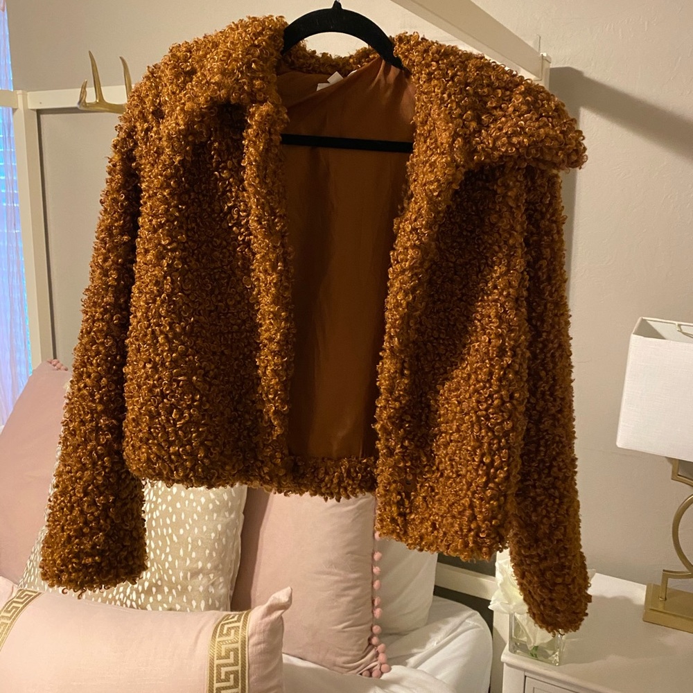 Wild Honey: Shearling Snap Button Coat